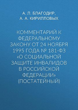 Комментарий к Федеральному закону от 24 ноября 1995 г. № 181-ФЗ «О социальной защите инвалидов в Российской Федерации» (постатейный; издание третье, переработанное и дополненное)